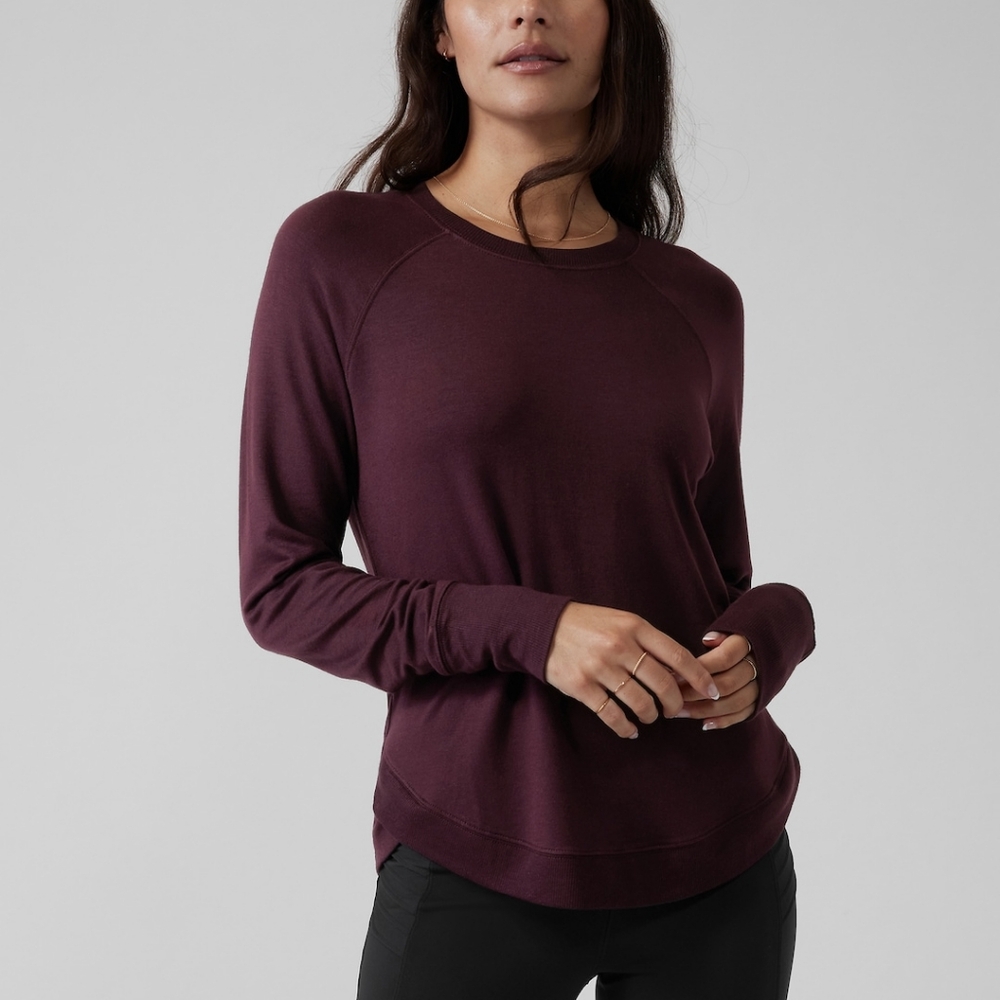Athleta Mindset sweatshirt Spiced Cabernet